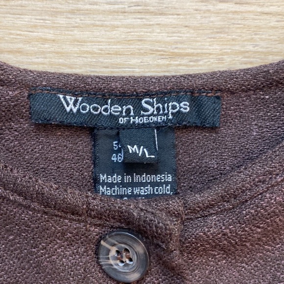 Anthro‎ Wooden Ships Knit Linen Button Front Tunic Lagenlook Forest Minimalist - Picture 9 of 13